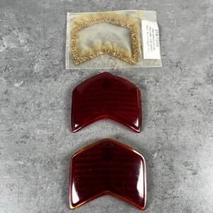 Vintique 1940 Right Car Tail Lamp Lens Set Red Stimsonite 122, Gasket 01A-13460